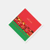 Sjabloon, rood en groen kerstfeest servet (Hoek)