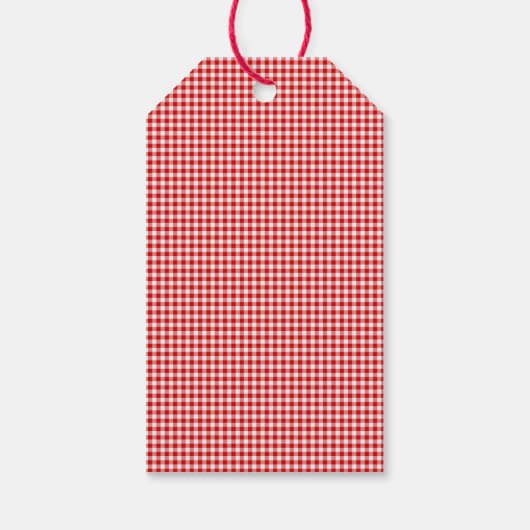 Sjabloon Rood-wit Gingham-HANG LABEL Cadeaulabel (Achterkant)