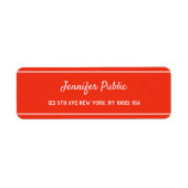 Sjabloon rood-witte kersthandschrift elegant etiket (Voorkant)