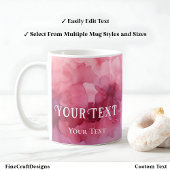 Sjabloon Roos Roze Waterverf Aangepaste Naam Beric Koffiemok