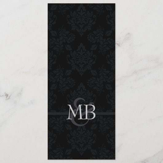 Sjabloon roos zwart demasmenu menu (Achterkant)