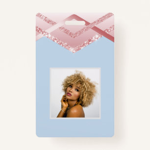 SJABLOON Rosegold Glitter Folie Kijk uit Badge