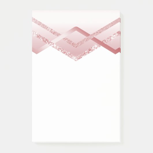 SJABLOON Rosegold Glitter Folie Kijk uit Post-it® Notes (Voorkant)