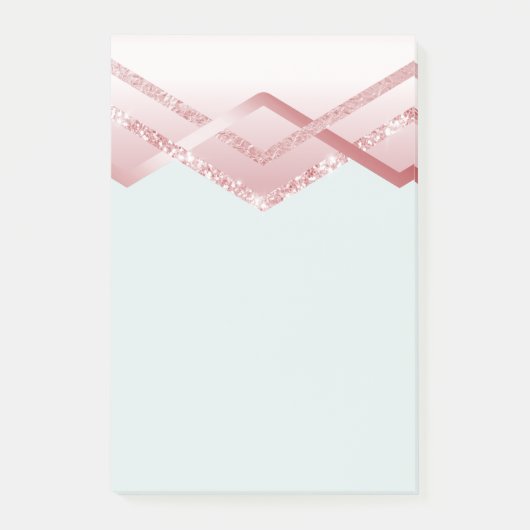 SJABLOON Rosegold Glitter Folie Kijk uit Post-it® Notes (Voorkant)