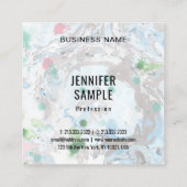 Sjabloon Roze Blauw Groen Trendy Moderne Abstract Vierkante Visitekaartje (Achterkant)