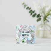 Sjabloon Roze Blauw Groen Trendy Moderne Abstract Vierkante Visitekaartje (Staand voorkant)