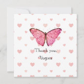 Sjabloon roze en witte glitter Butterfly (Voorkant)