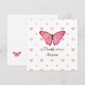 Sjabloon roze en witte glitter Butterfly (Voorkant / Achterkant)