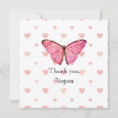 Sjabloon roze en witte glitter Butterfly (Voorkant)