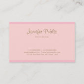 Sjabloon Roze Gouden Hand Script Modern Elegant Visitekaartje (Achterkant)