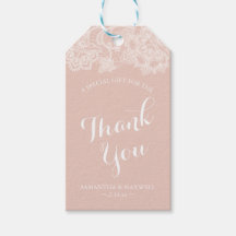 Sjabloon Roze kant Favor Tags