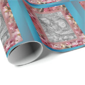 Sjabloon roze lentesbloesem Lijst Cadeaupapier (Rol Hoek)