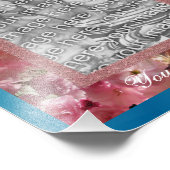 Sjabloon roze lentesbloesem Lijst Foto Afdruk (Hoek)