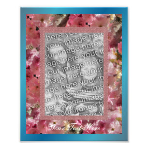 Sjabloon roze lentesbloesem Lijst Foto Afdruk