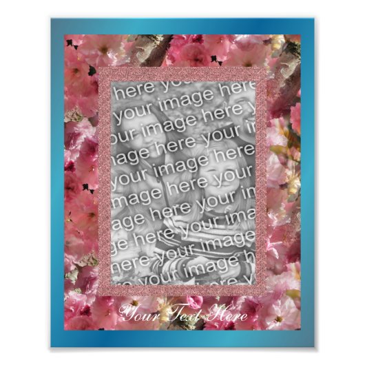 Sjabloon roze lentesbloesem Lijst Foto Afdruk (Voorkant)