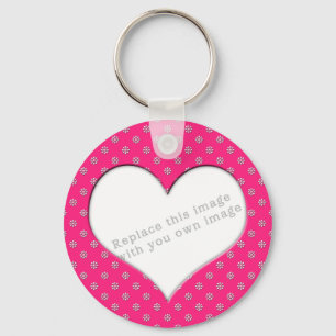 Sjabloon "Roze met bloemen" Sleutelhanger