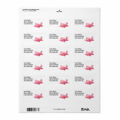 Sjabloon Roze paprika-rand Etiket (Full Sheet)