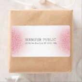 Sjabloon Roze Rose Gold Glitter Kijk er elegant Wi Etiket (Insitu)