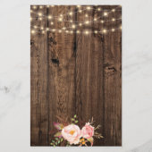 Sjabloon Rustic Boho Floral Country Wedding menu (Achterkant)