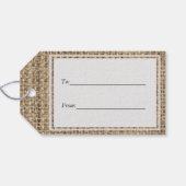 Sjabloon - Rustic Burlap Cadeaulabel (Achterkant Horizontaal)