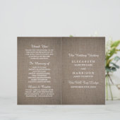 Sjabloon Rustic Burlap Wedding Bi-voudig Programma (Staand voorkant)