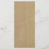 Sjabloon Rustic Country Kraft Wedding Menu (Achterkant)