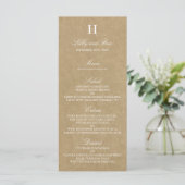 Sjabloon Rustic Country Kraft Wedding Menu (Staand voorkant)
