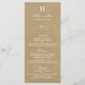 Sjabloon Rustic Country Kraft Wedding Menu (Voorkant)