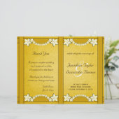 Sjabloon Rustic Gold Floral Wedding Program (Staand voorkant)