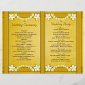 Sjabloon Rustic Gold Floral Wedding Program (Achterkant)
