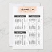 Sjabloon Salon and Spa Price List (Achterkant)