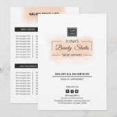 Sjabloon Salon and Spa Price List (Voorkant / Achterkant)