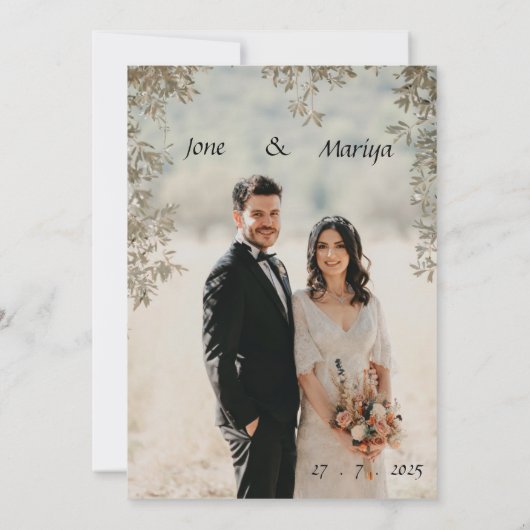 Sjabloon Save the Date Dubbelzijdig, Uitnodiging (Achterkant)