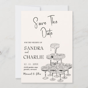 Sjabloon Save The Date   Handgetekende trouw  Kaart