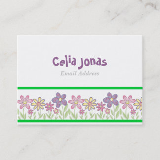 Sjabloon schattige meisjesprofielkaart visitekaartje