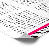 Sjabloon - Schema voor het roze weddenschap Poster (Hoek)