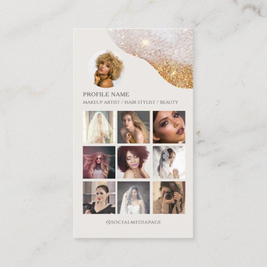 Sjabloon Schoonheid Estheticus Social Media Busine Contactkaartje (Achterkant)