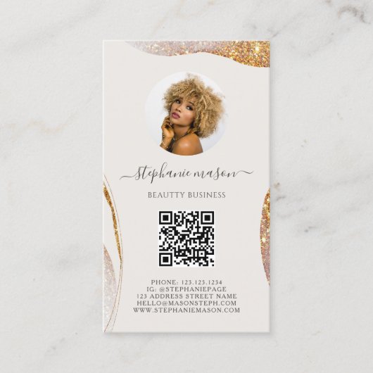 Sjabloon Schoonheid Estheticus Social Media Busine Contactkaartje (Voorkant)