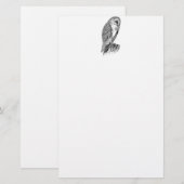 Sjabloon  screech Owl Bird Illustrator Briefpapier (Voorkant / Achterkant)