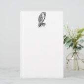 Sjabloon  screech Owl Bird Illustrator Briefpapier (Staand voorkant)