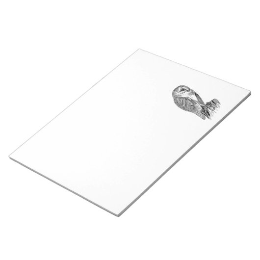 Sjabloon screech Owl Bird Illustrator Notitieblok (Schuin)