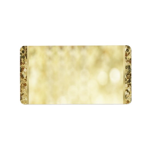  Sjabloon Sequin Gold Bokeh Etiket (Voorkant)