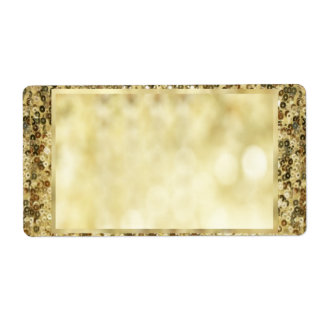 Sjabloon Sequin Gold Bokeh Etiket