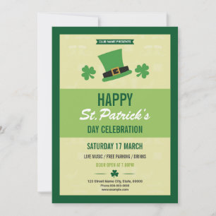 Sjabloon Sint-Patrick's Day Uitnodiging