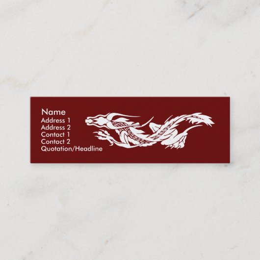 Sjabloon Skinny Profile Card - Dragon Mini Visitekaartje (Voorkant)