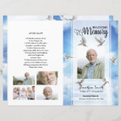 sjabloon sky & dove Funeral Program (Voorkant / Achterkant)