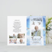 sjabloon sky & dove Funeral Program (Staand voorkant)