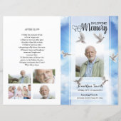 sjabloon sky & dove Funeral Program (Voorkant)