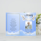 sjabloon sky & dove Funeral Program (Staand voorkant)