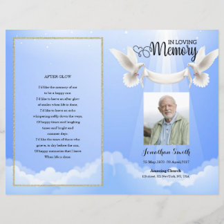 sjabloon sky & dove Funeral Program